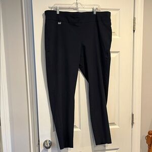 Navy Dress Pants with Subtle Metal Logo